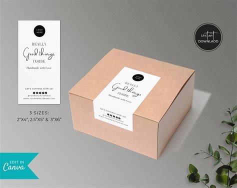 Editable Box Label Template Box Label Sticker Packaging Labels Stickers