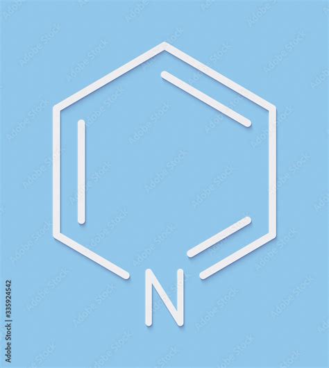 Pyridine Chemical Solvent And Reagent Molecule Skeletal Formula Stock