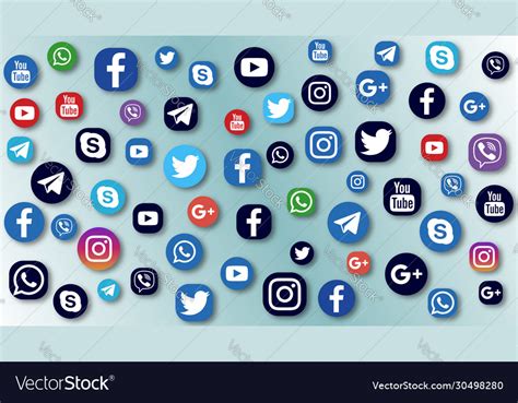 Background Social Media Icons Royalty Free Vector Image