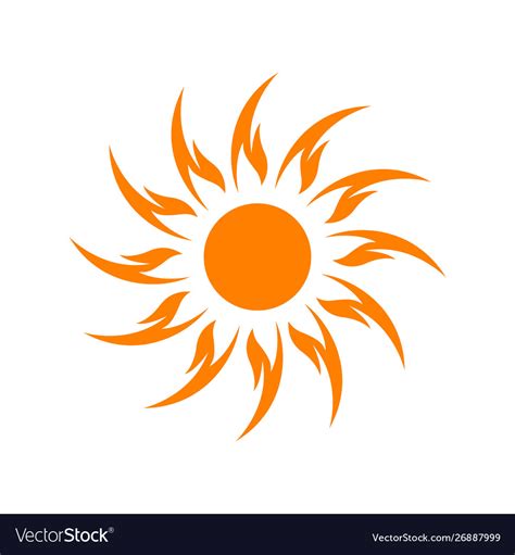 Sun Logo Summer Icon Design Sunburst Star Logo Vector Image