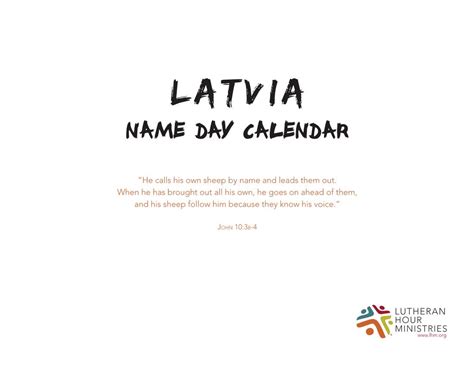 Latvia Name Day Calendar Docslib