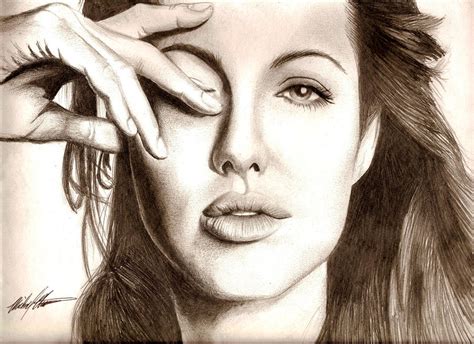 Angelina Jolie Drawing By Michael Mestas