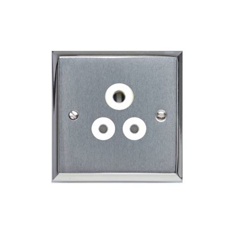 1 gang 5a 3 round pin unswitched socket apollo dual finish