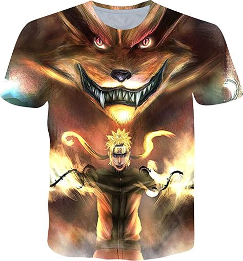 Unisexe Naruto 3d Animé T Shirt Uzumaki Naruto Imprimé Manga T Shirt