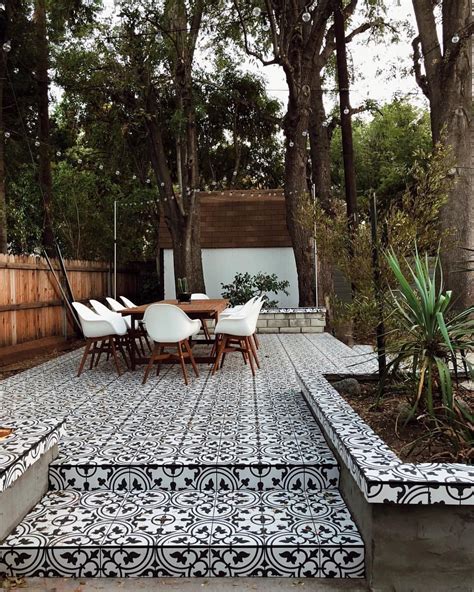 We Cant Get Enough Of Sivanaylas Black White Tiled Patio 😍 Our