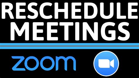 How To Reschedule Zoom Meetings Edit A Zoom Meeting Youtube