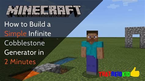 Minecraft How To Build A Simple Infinite Cobblestone Generator In