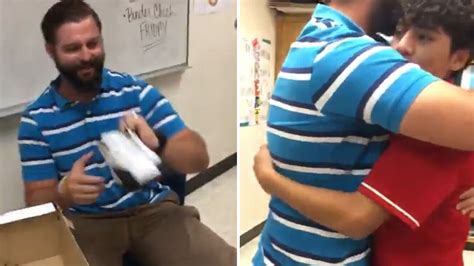 Heartwarming Moment Babe Gives His Favourite Teacher Pair Of Air Jordan Shoes He Always