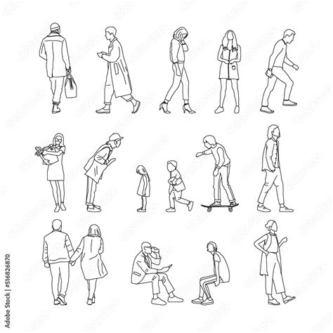 Stockvector Architecture People Detailed 2d People Section