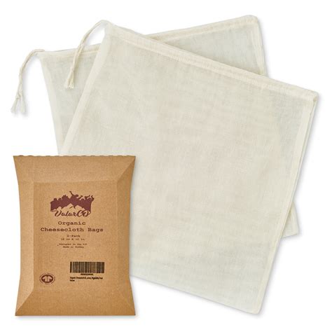 Valarco Organic Cheesecloth Bags For Straining Food Reusable