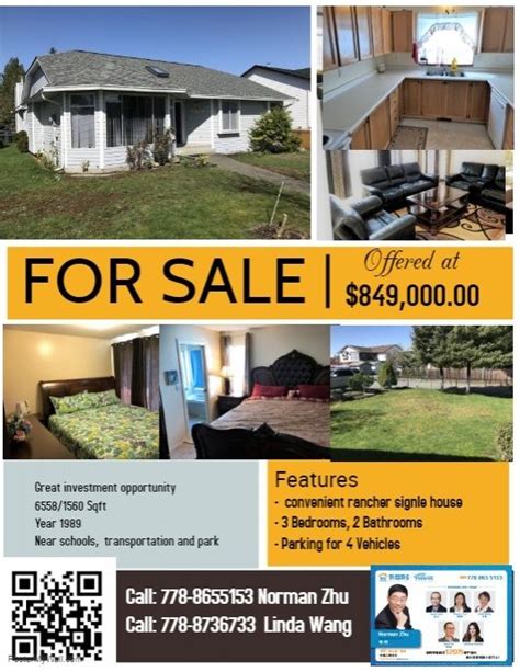 Copy Of Real Estate House For Sale Poster Flyer Template Real Estate