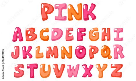Cute Bold Font In Pink Color For Kids Stock Vector Adobe Stock