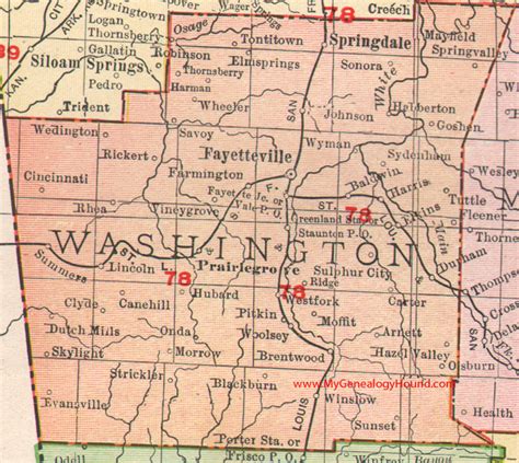 Washington County Arkansas 1909 Map