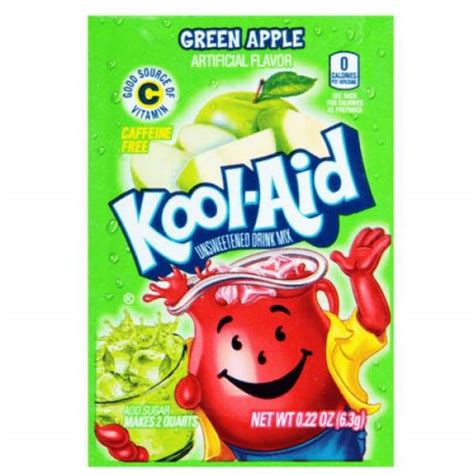 Kool Aid Drink Mix Packet Green Apple Flavour