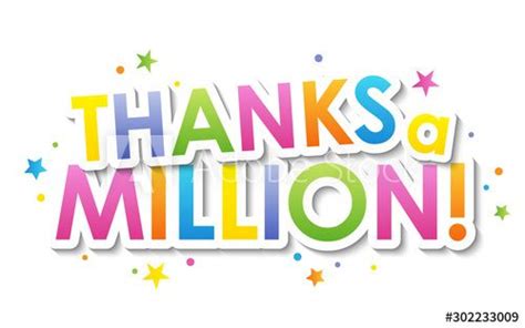 Thanks A Million Vector Typography Banner With Stars And Dots In 2021