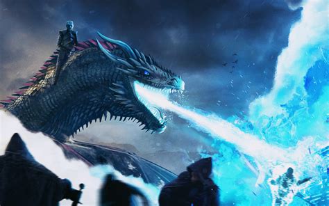 1920x1200 White Walker And Dragon Breaching The Wall 1080p Resolution