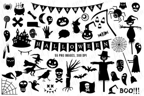 Halloween Clip art Black Silhouette | Halloween clips, Halloween