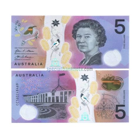Australia 5 Dollars Polymer Banknote 2016 Unc Special Banknote
