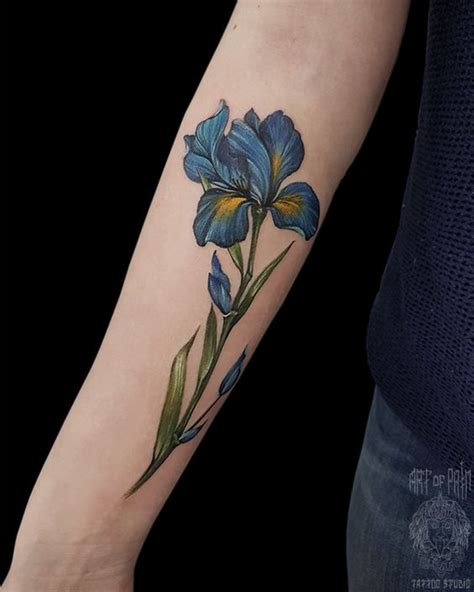 Iris Flower Tattoo Sleeve