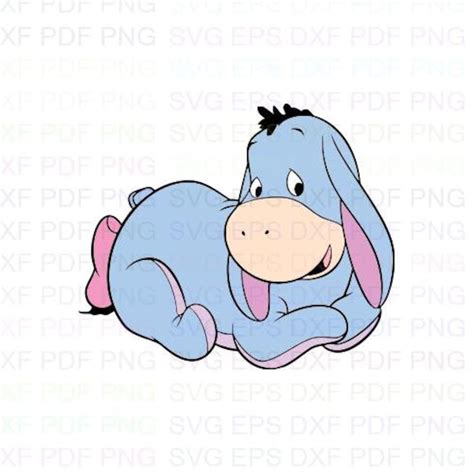 Baby Eeyore Smiling Winnie The Pooh Svg Dxf Eps Pdf Png Etsy