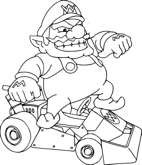 Wario Mario Coloring Page Mario Coloring Pages Cartoon Coloring