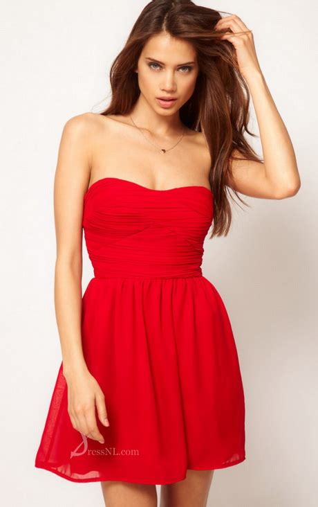 strapless red dresses natalie