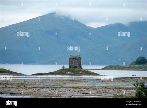 Castle Stalker Pictured At Low Tide The Medieval Tower House Is Built