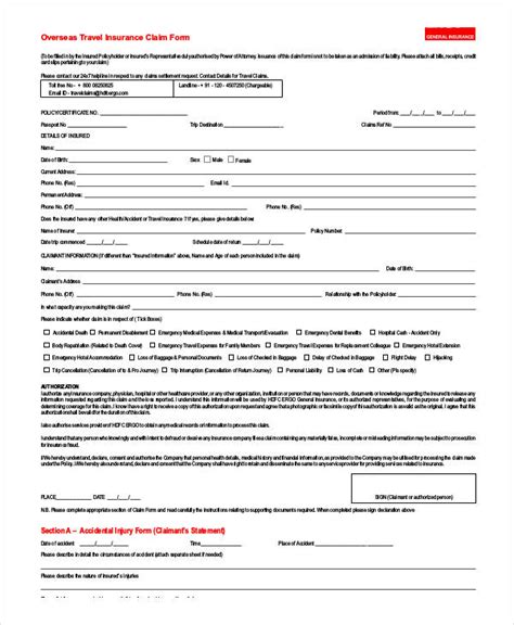 Medical report form for inpatient claims (reimbursement claim only). FREE 32+ Claim Form Templates in PDF | Excel | MS Word