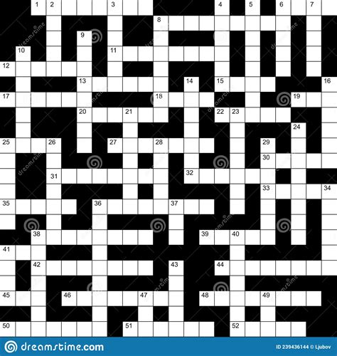 Crossword Puzzle Empty Grid With Numbers Stock Vector Illustration