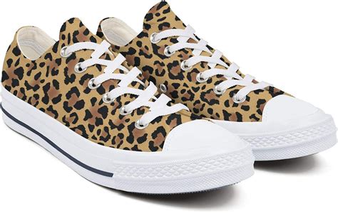 Buy Womens Canvas Sneaker Animal Leopard Print Skin Snakeskin Low Top