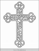 Cross Coloring Thorns Thecatholickid Catholic Colouring Center sketch template