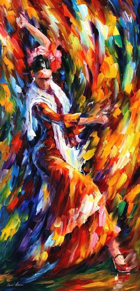 Flamenco Dancer — Palette Knife Oil Painting On Canvas By Leonid