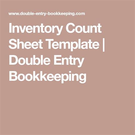 Inventory Count Sheet Template Double Entry Bookkeeping Bookkeeping