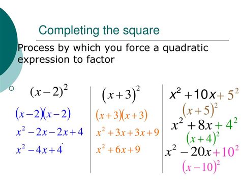 Ppt Completing The Square Powerpoint Presentation Free Download Id