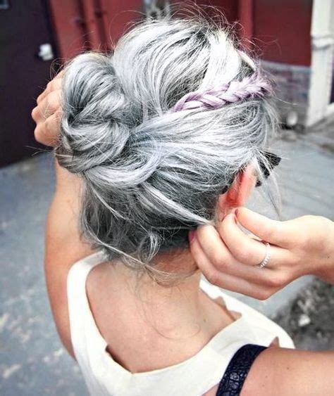 Hair Grey Silver Messy Buns 57 Ideas Greasy Hair Hairstyles Hair