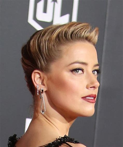 Amber Heard Long Wavy Blonde Updo Hairstyle