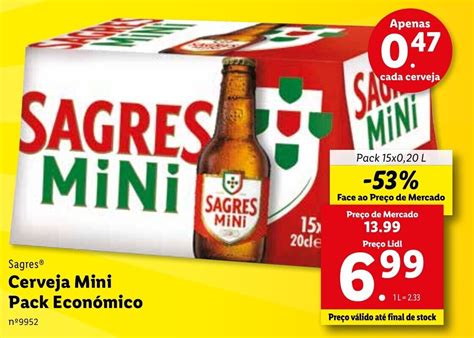 Promoção Sagres Cerveja Mini Pack Económico 15x0 20L em Lidl