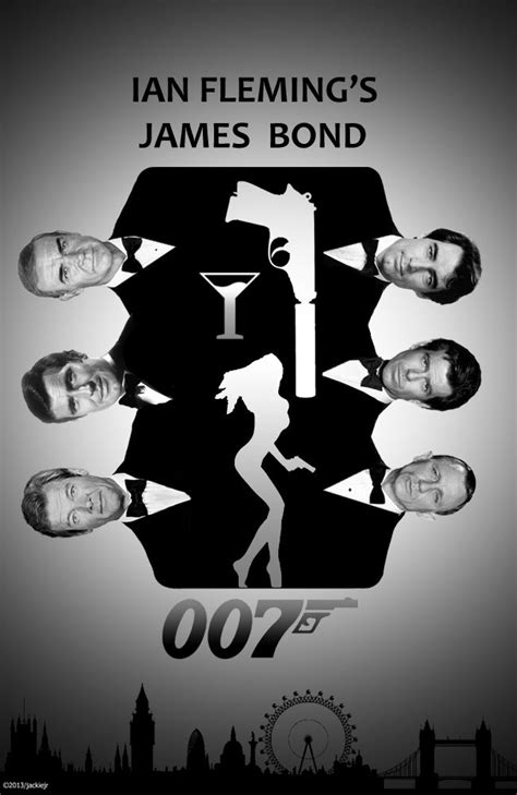 The Poster For James Bonds Film 007 With Four Men In Silhouette