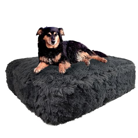 Bessie And Barnie Wolfhound Gray Luxury Extra Plush Faux Fur Rectangle
