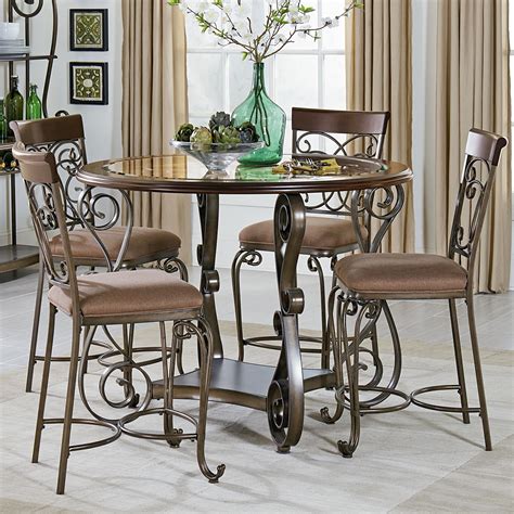 A table may be a fairly simple and inexpensive kitchen table, or a photograph may show a very large expensive table with ornately designed dining the dining table is the focal point in every dining area, and the chairs should compliment each while choosing the right dining room set may be a. Standard Furniture Bombay Round Counter Height Table and ...