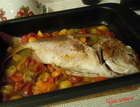 Dentice al forno con datterini arlecchino