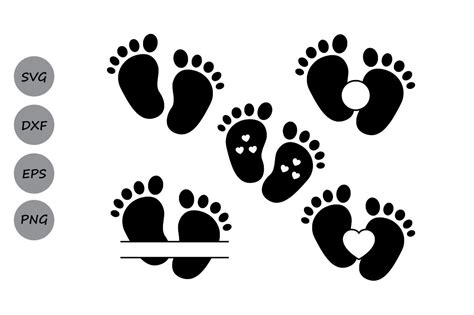 Baby Footprint Svg File Baby Feet Svg Dxf Baby Feet Monogram Svg By