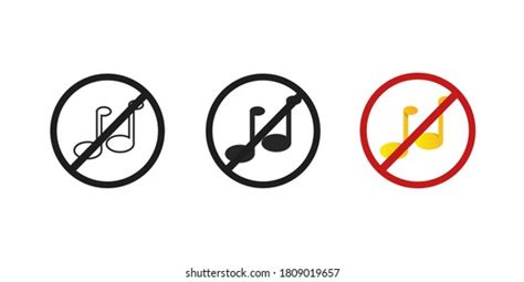 No Music Icon Vector Sign Isolated Stock Vector Royalty Free