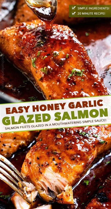 Honey Garlic Glazed Salmon 20 Min Recipe The Chunky Chef Artofit