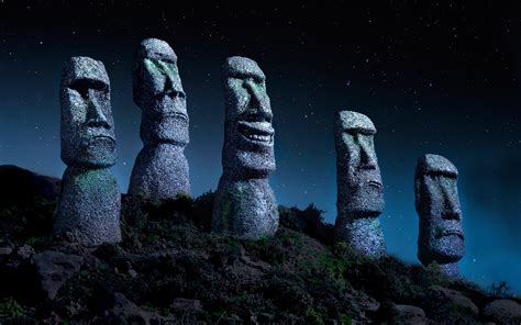 Chile Easter Island Rapa Nui Moai Statue Carved Image Idol