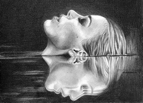 Free Of The Reflection By Xrls Reflection Art Portrait Art Reflection Drawing