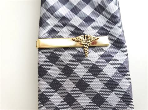 Gold Caduceus Medical Symbol Tie Clip Tie Bar Doctor Nurse Etsy