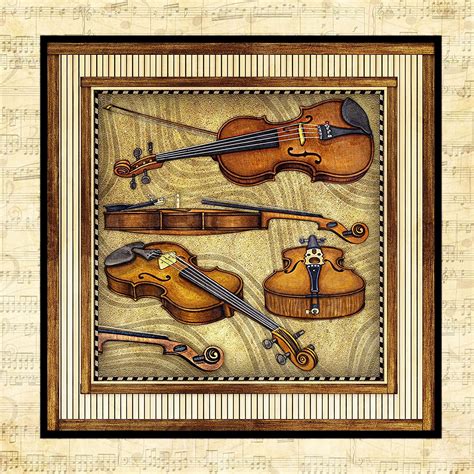 Violin Square Art Print Titledstrings Violins Signed By