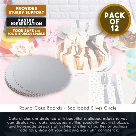 12 Pack Round Cake Boards Cardboard Scalloped Cake Circle Bases 10