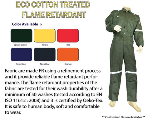This popular coverall offers excellent levels of protection against flame exposure. XinXing Eco FR Cotton Treated 200gsm Coverall Cotton ...